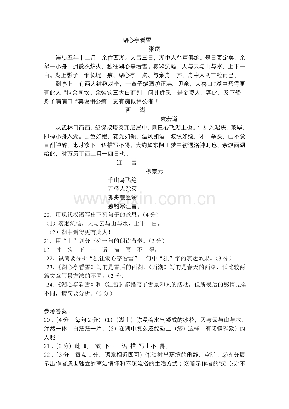 湖心亭看雪复习教学设计.doc_第3页