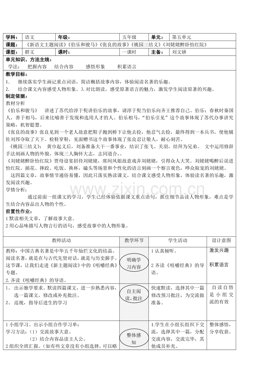 五年级经典名著群文阅读.doc_第1页