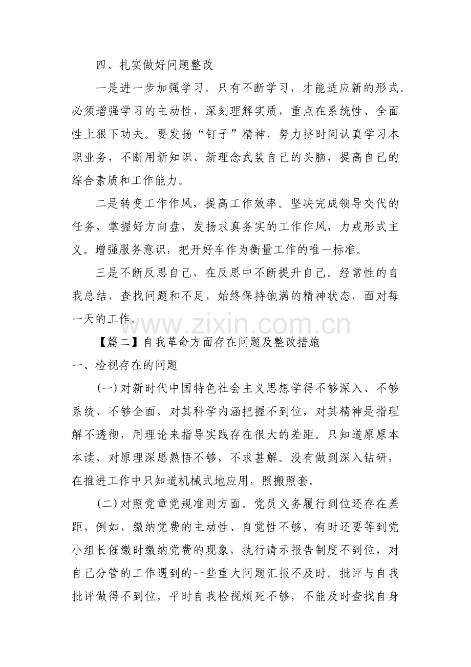 自我革命方面存在问题及整改措施7篇.pdf_第3页