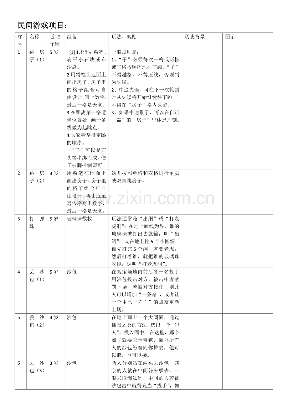 民间游戏项目.docx_第1页