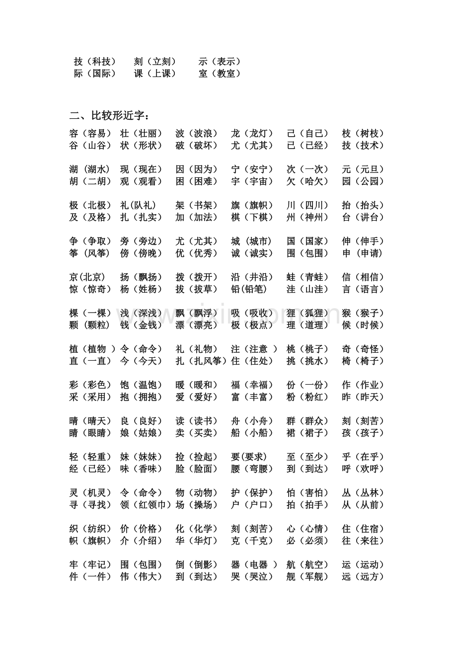 人教版二年级语文上册同音字、形近字、多音字归类复习.doc_第2页