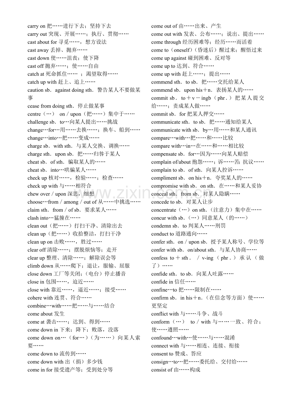 英语常用动词和介副词短语搭配.doc_第2页