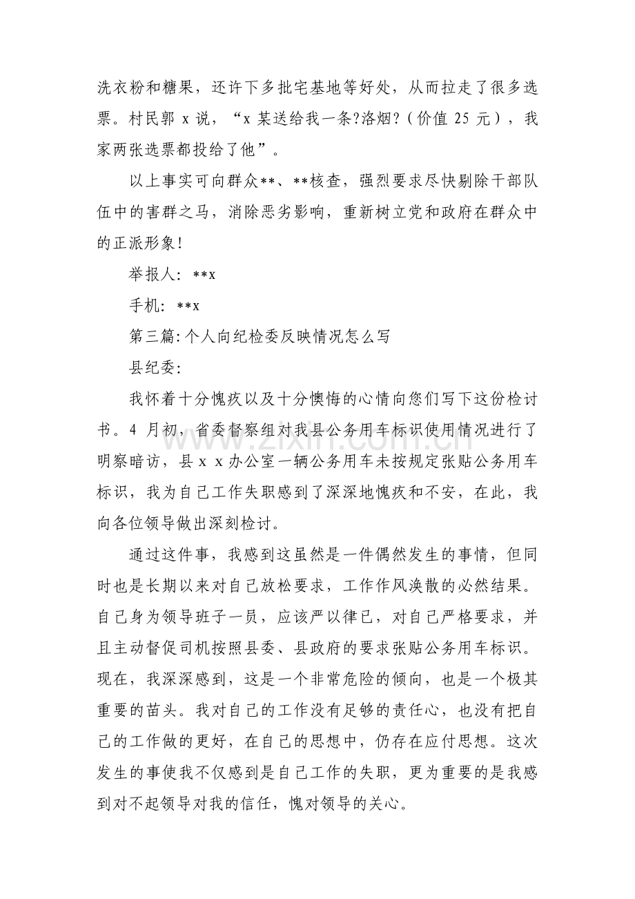 个人向纪检委反映情况怎么写范文(3篇).pdf_第2页