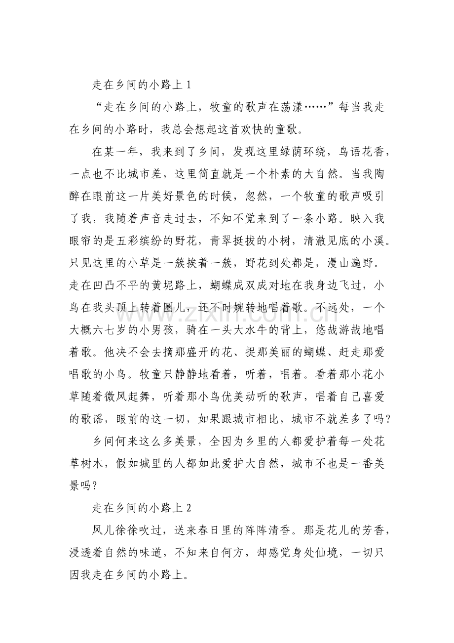 走在乡间的小路上集合3篇.pdf_第1页