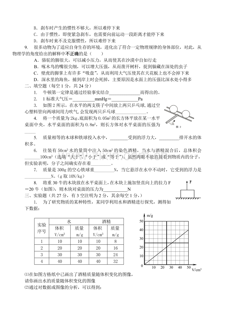 八年级下期末物理模拟考试题.doc_第2页