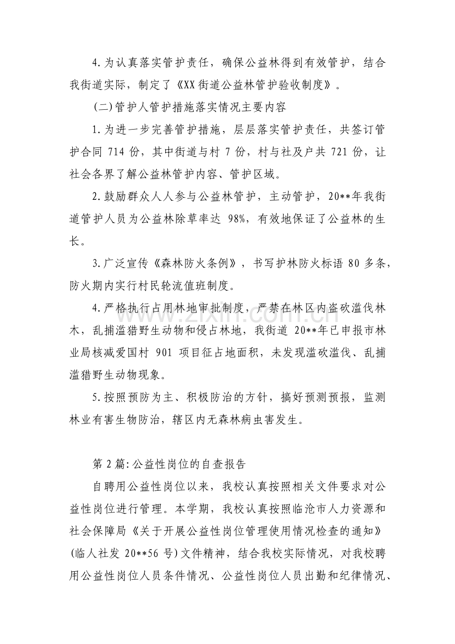 公益性岗位的自查报告范文(6篇).pdf_第2页