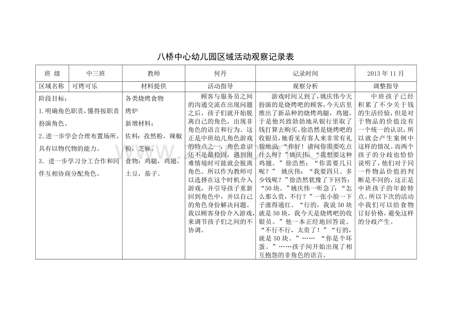 可烤可乐区域活动观察记录表.doc_第2页