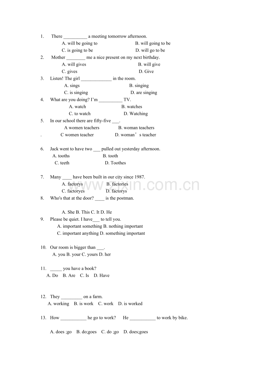 初中英语基础练习题.doc_第1页