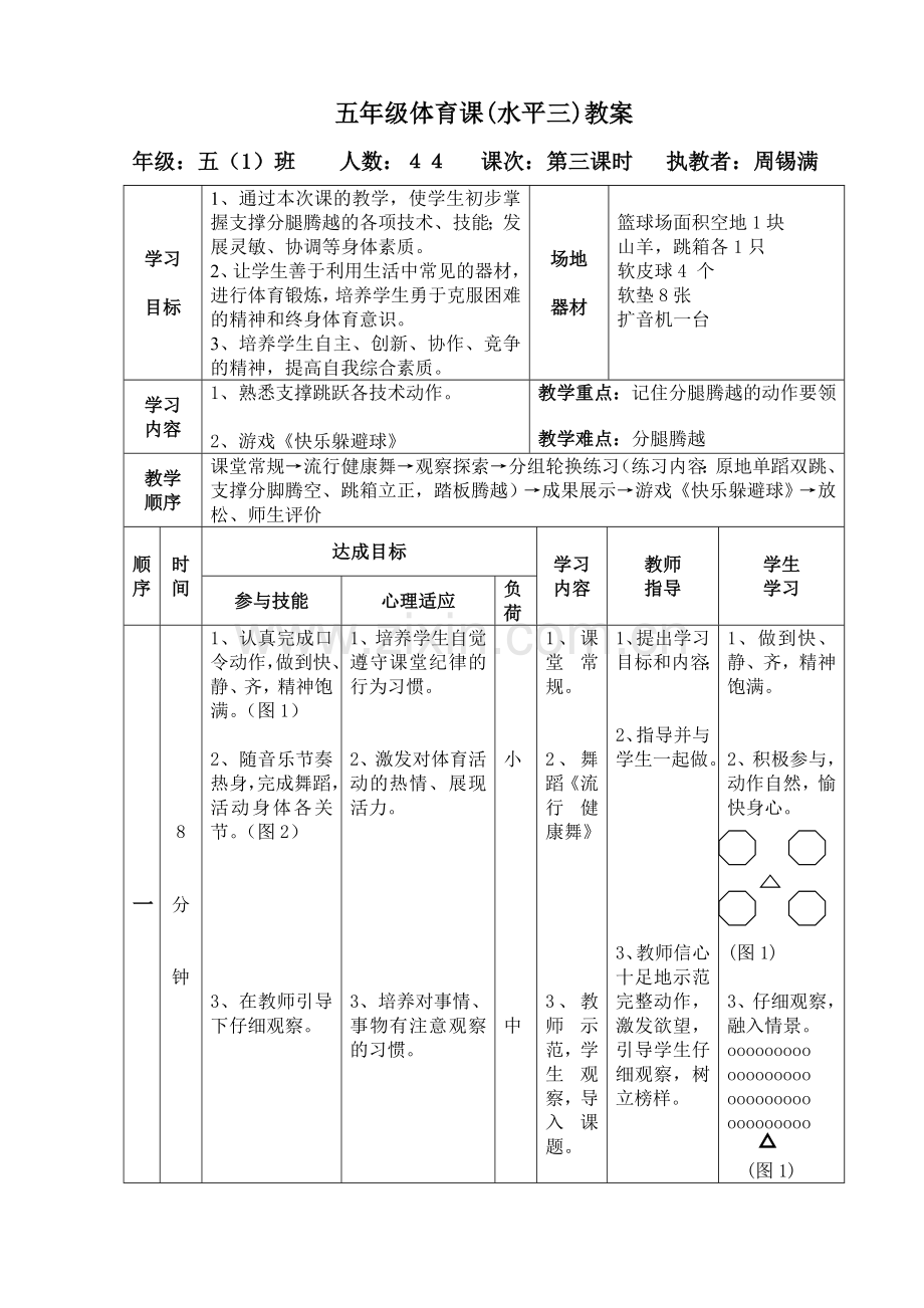 支撑分腿腾越(教案).doc_第1页