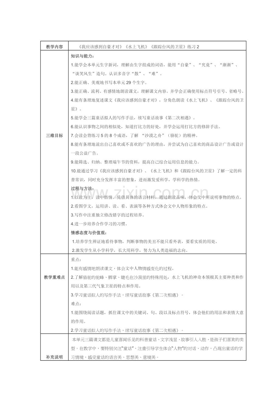 苏教版小学语文三年级下册第五单元教学目标.doc_第2页