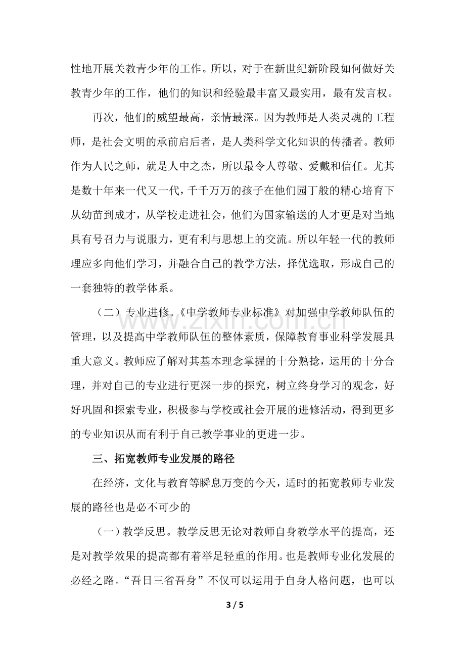 学习反思（中学教师专业发展的动力与路径）.doc_第3页