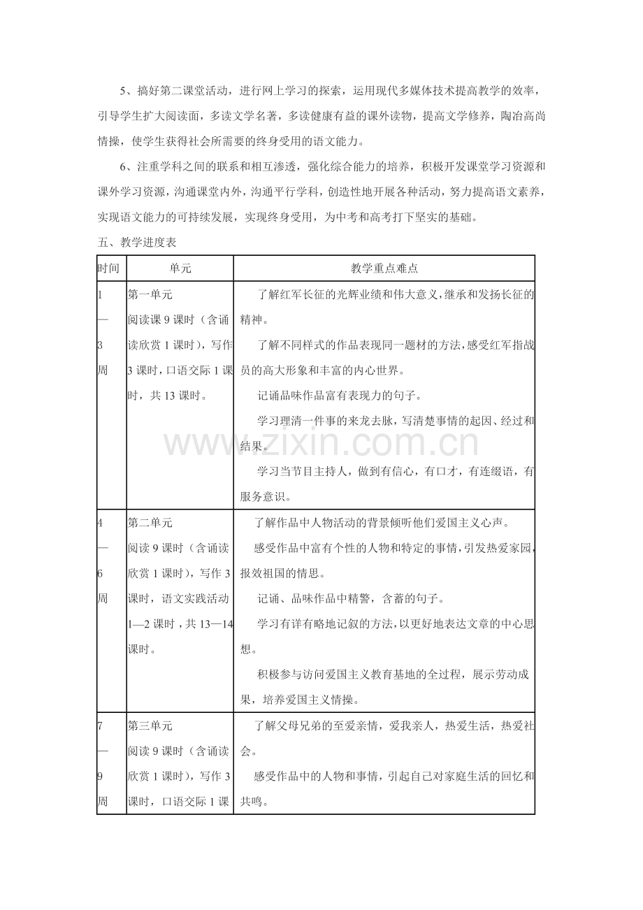 苏教版八年级上册语文教学计划.doc_第2页