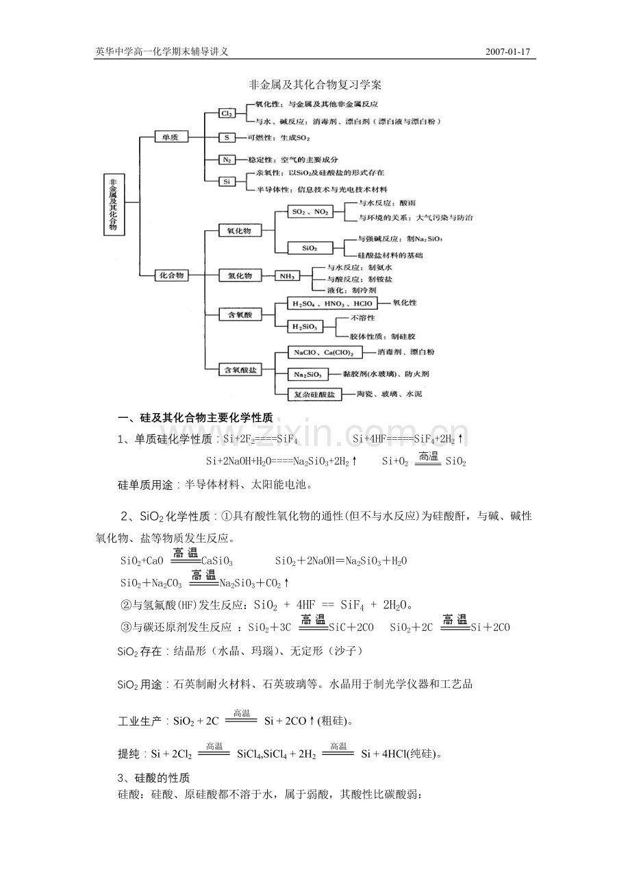 非金属及其化合物复习学案.doc_第1页