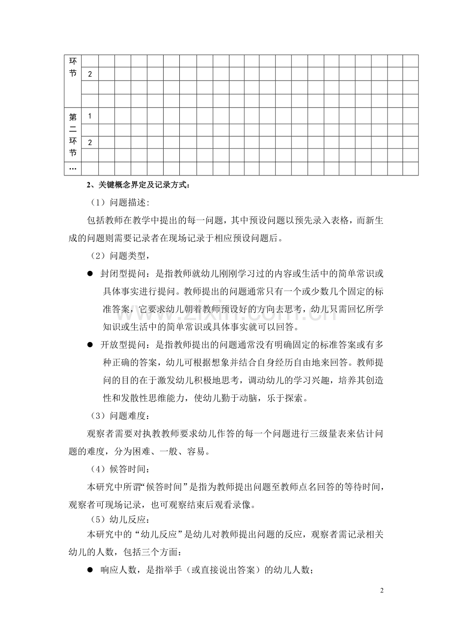 城市花园幼儿园：集体教学活动中提问有效性的观察量表.doc_第2页