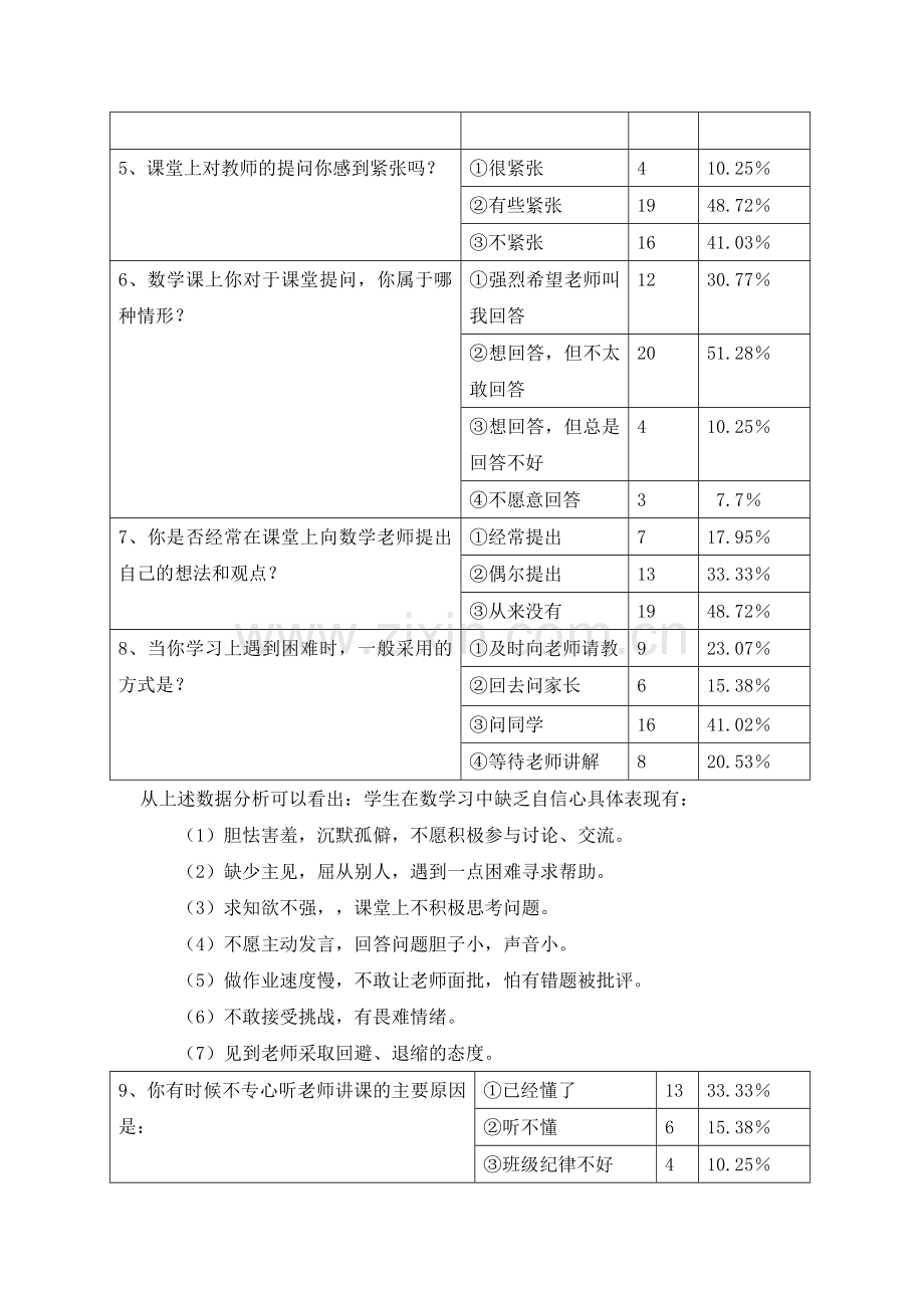 小学生数学学习情况的调查问卷分析报告.doc_第2页