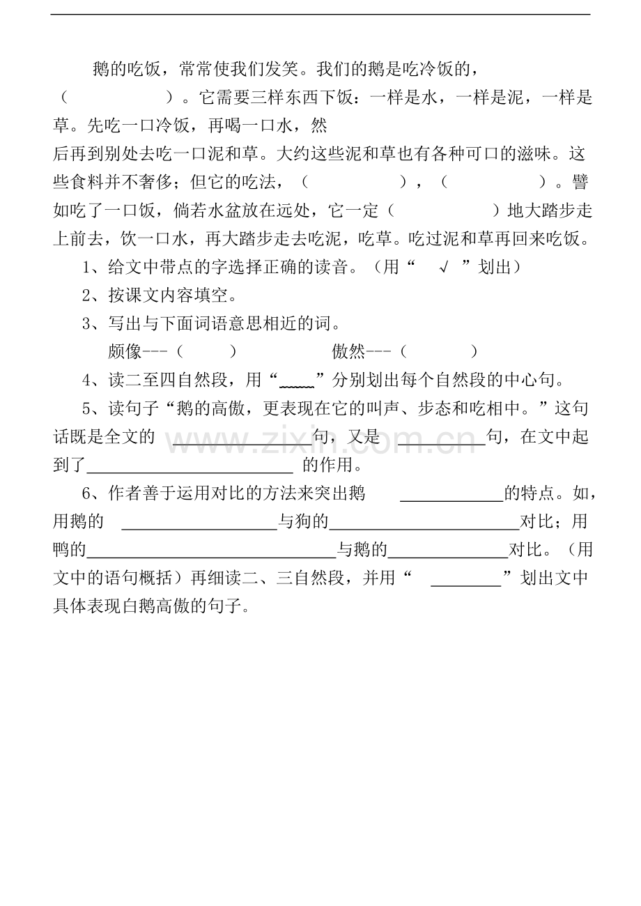 《白鹅》练习题.doc_第2页