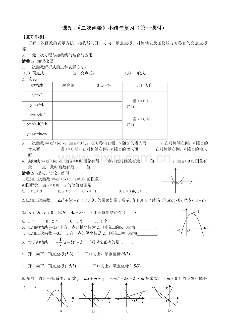 二次函数复习一.doc_第1页