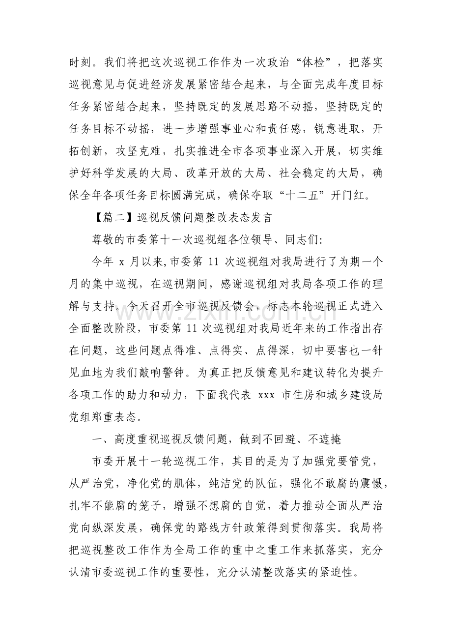 巡视反馈问题整改表态发言范文三篇.pdf_第3页