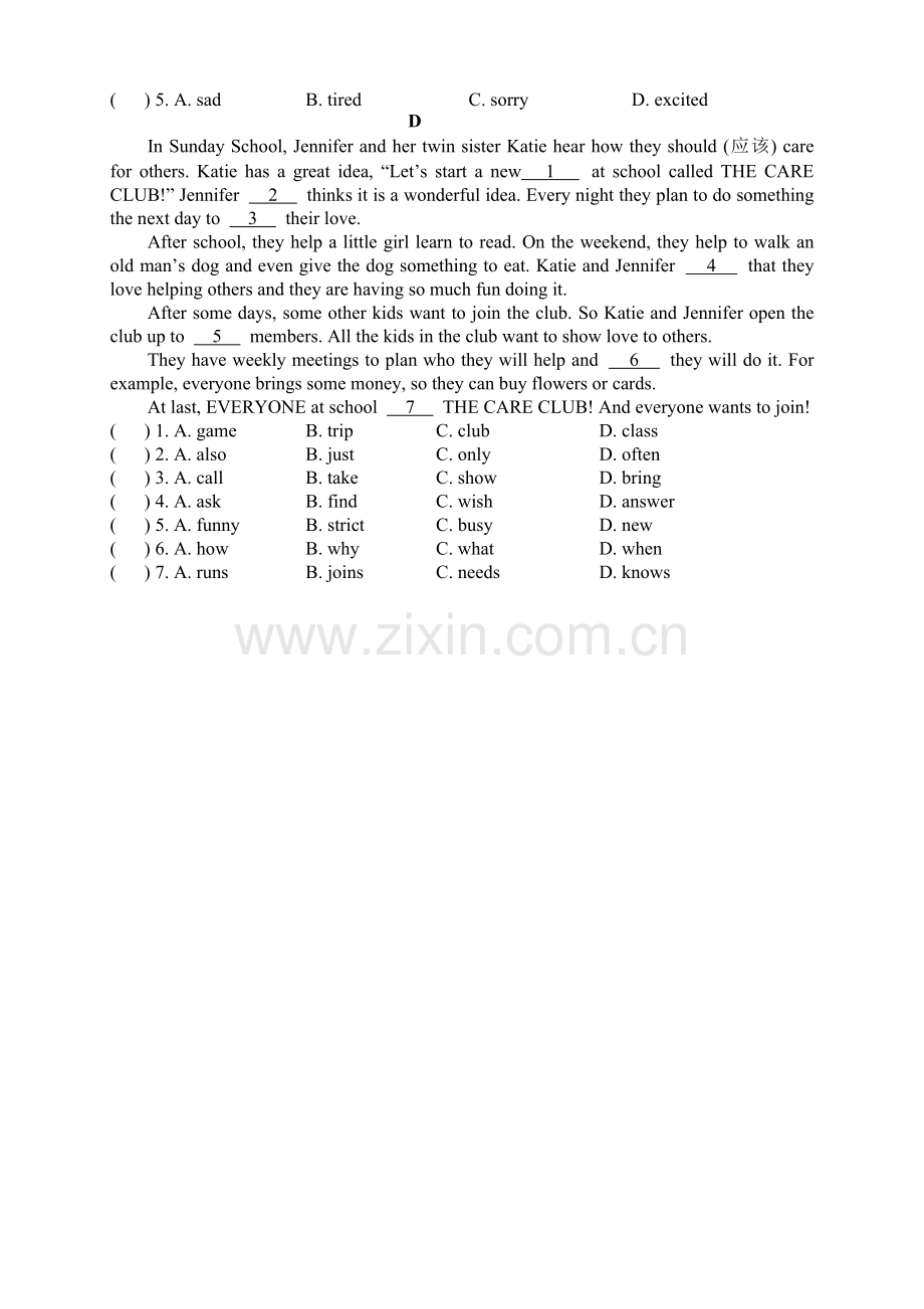 初一上-完形练习.doc_第3页