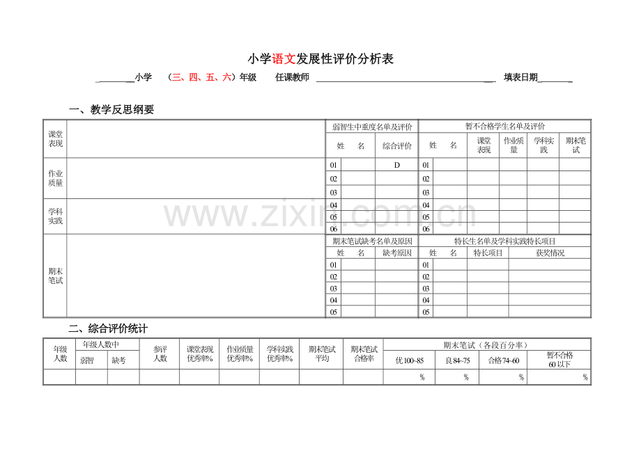 小学语文质量分析表.doc_第2页