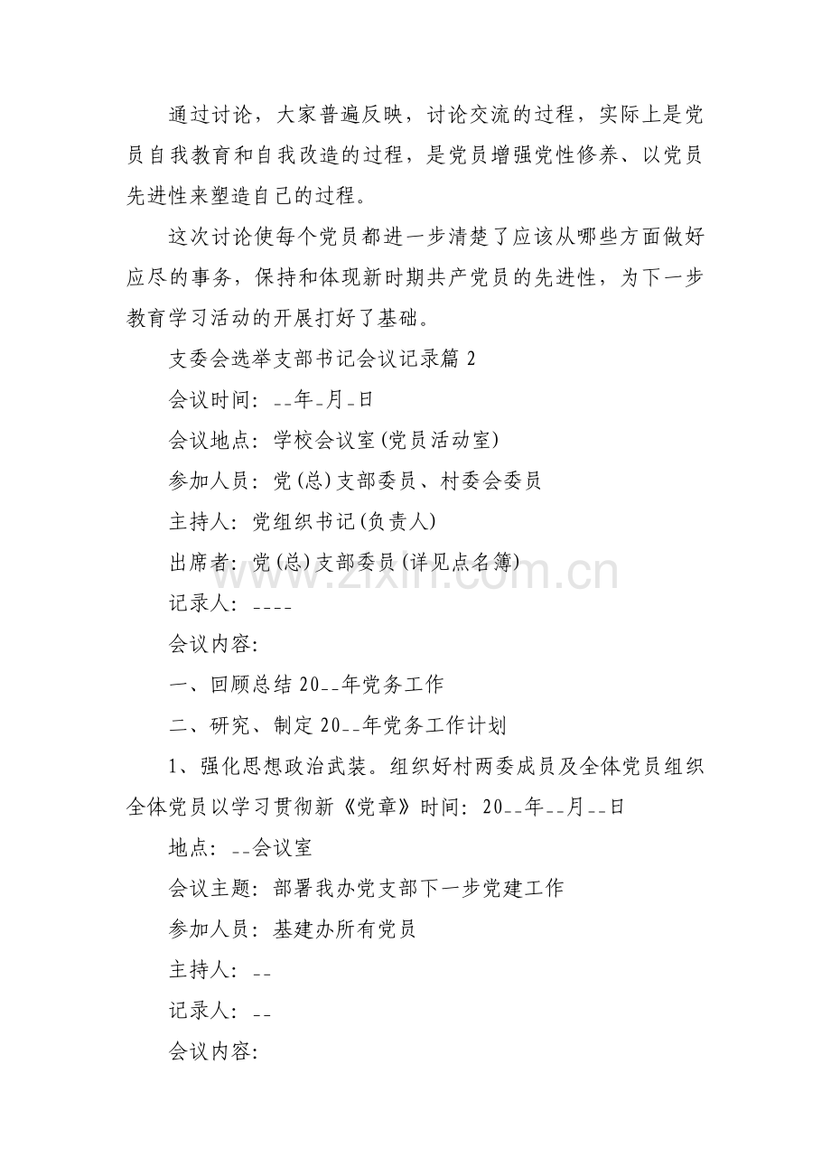 支委会选举支部书记会议记录范文(通用3篇).pdf_第2页