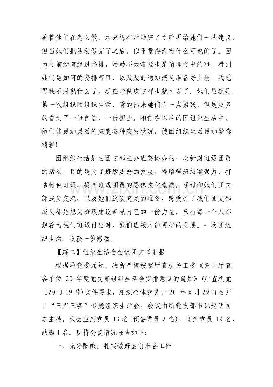 组织生活会会议团支书汇报范文三篇.pdf_第2页