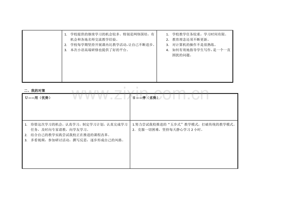 个人诊断SWOT分析表_.doc_第2页