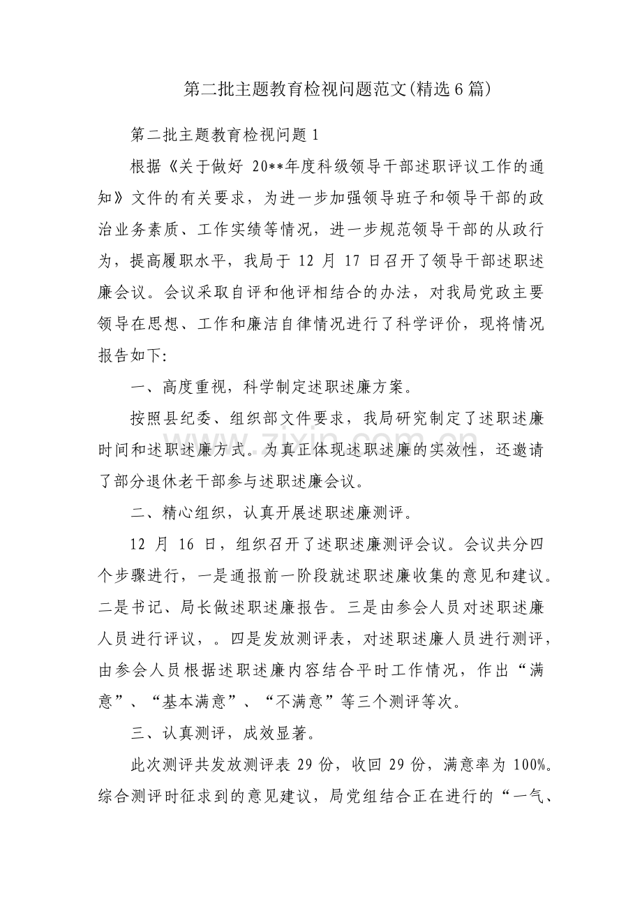 第二批主题教育检视问题范文(6篇).pdf_第1页