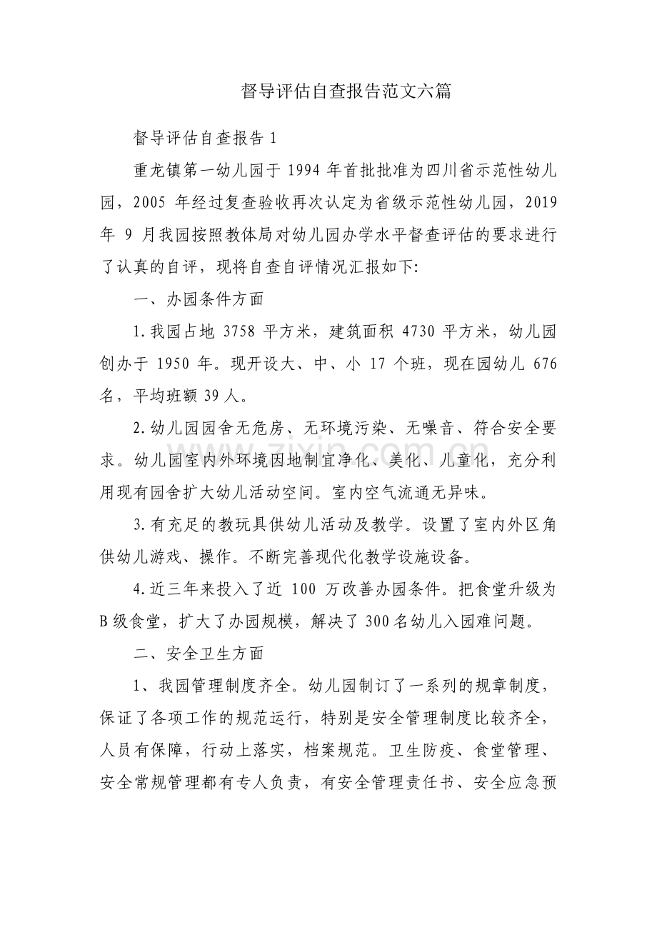 督导评估自查报告范文六篇.pdf_第1页