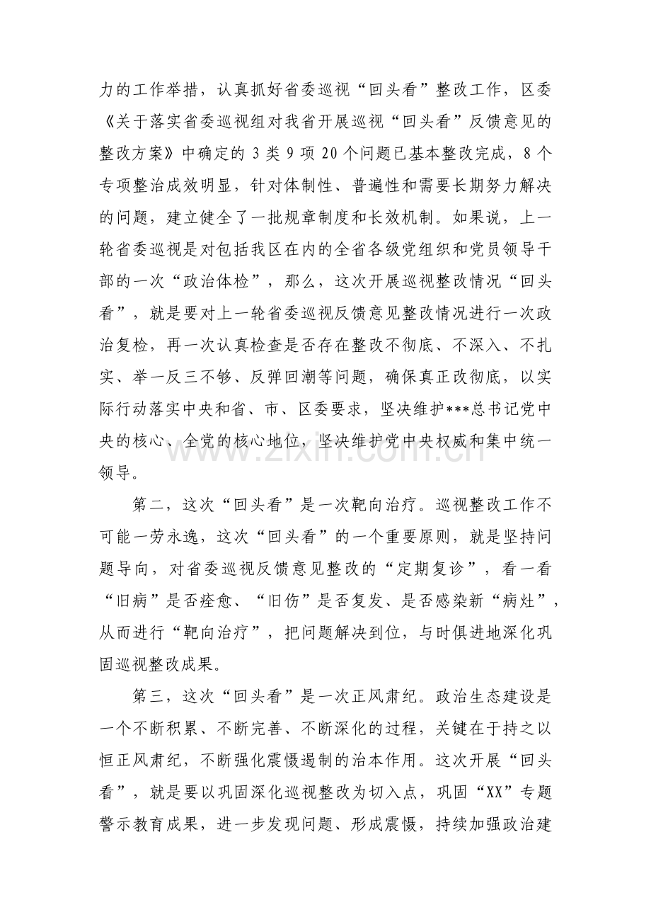 在中央巡视整改回头看动员大会上的讲话集合3篇.pdf_第2页