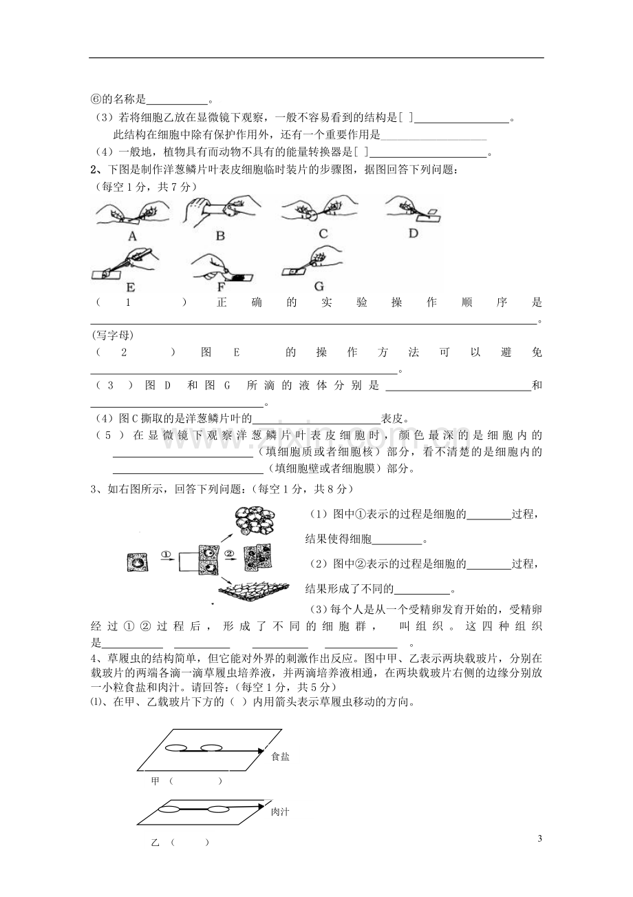 生物复习第二单元综合测试题.doc_第3页