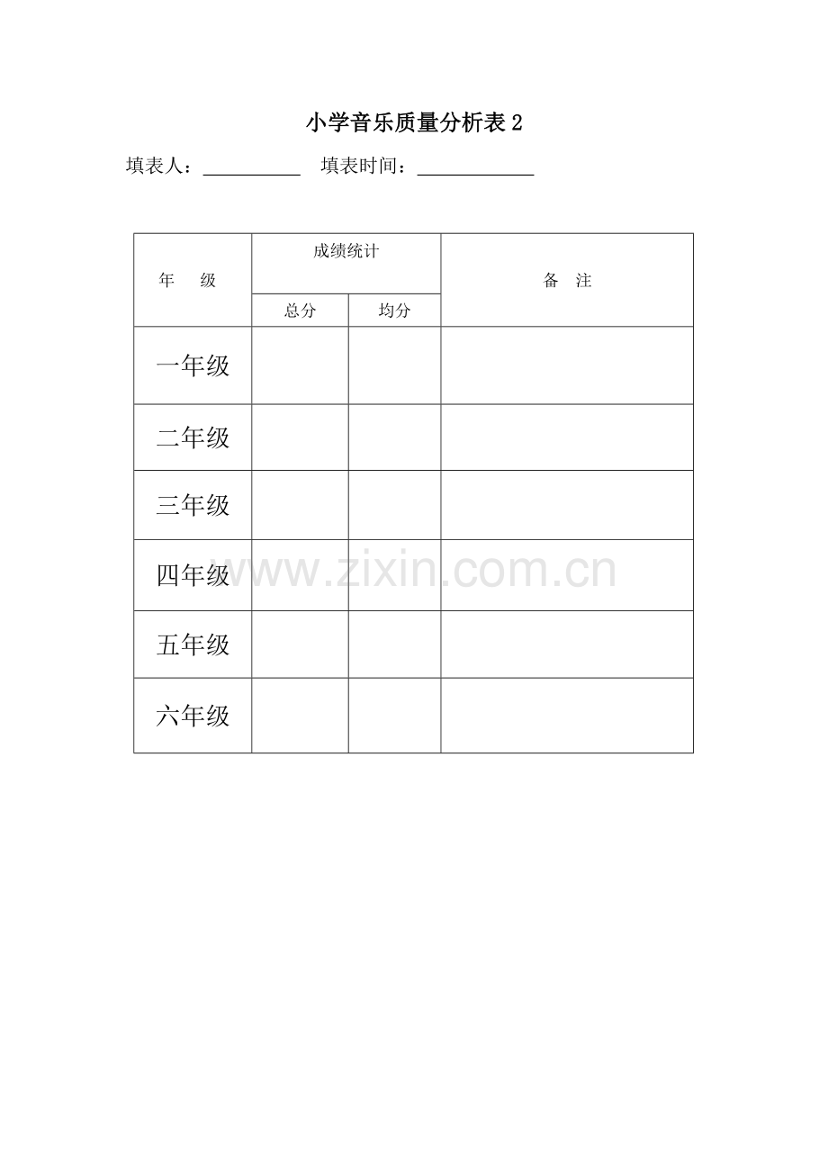 小学音乐质量分析表.docx_第2页