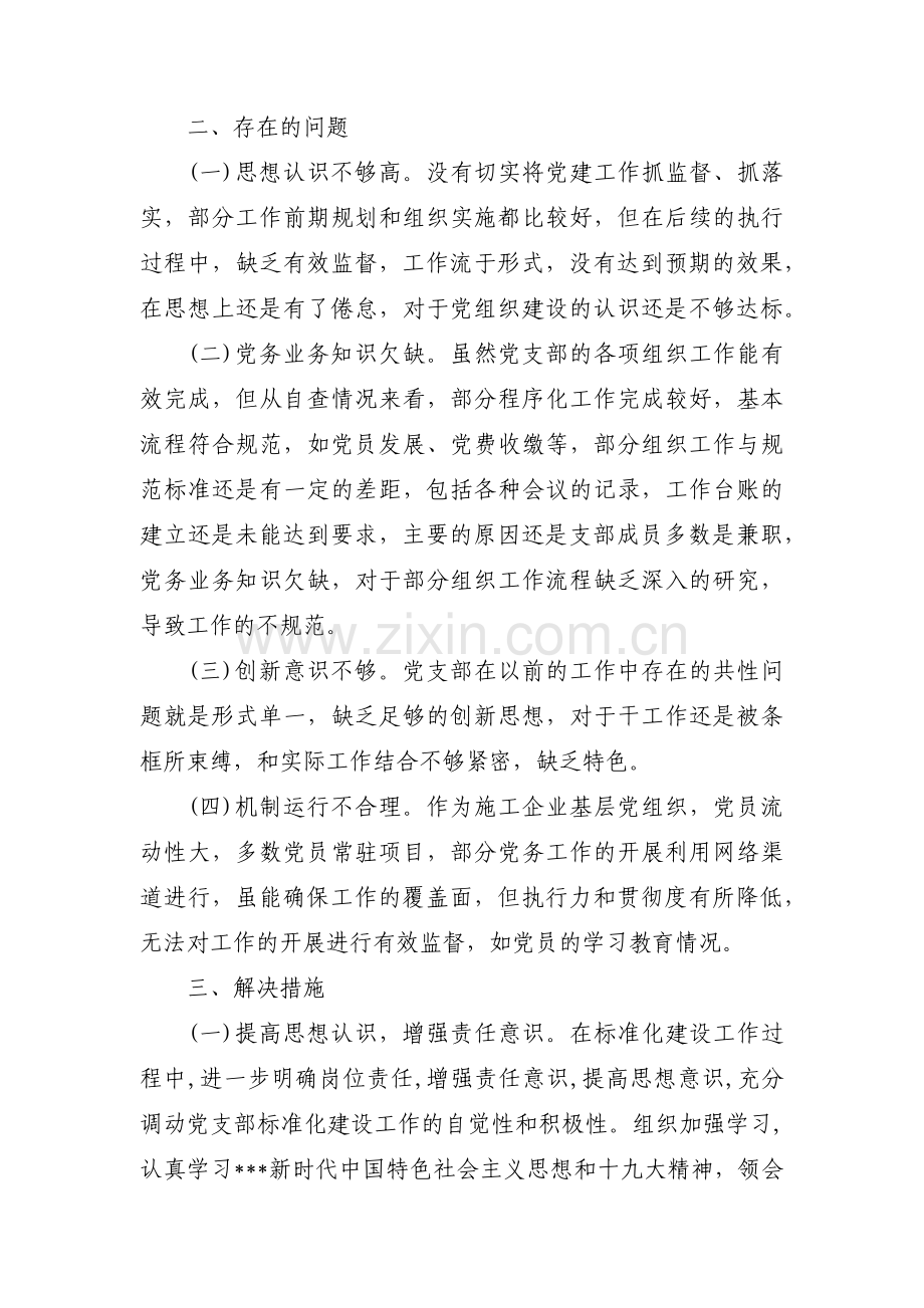 党支部标准化规范化建设工作自查报告范文(通用11篇).pdf_第3页