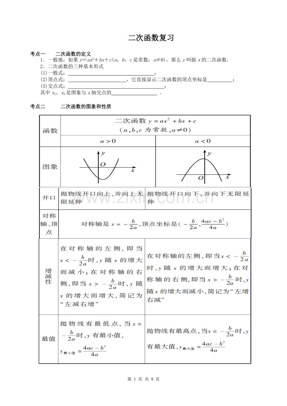 二次函数复习.doc_第1页