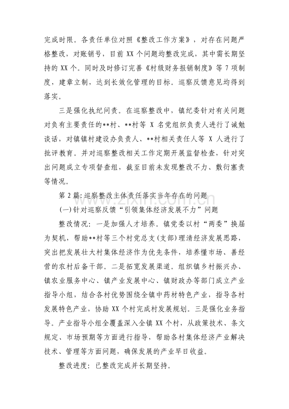 关于巡察整改主体责任落实当年存在的问题【三篇】.pdf_第2页