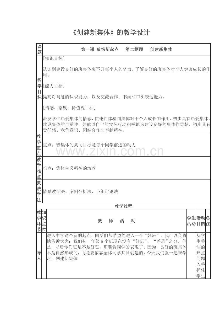 创建新集体教学设计.doc_第1页