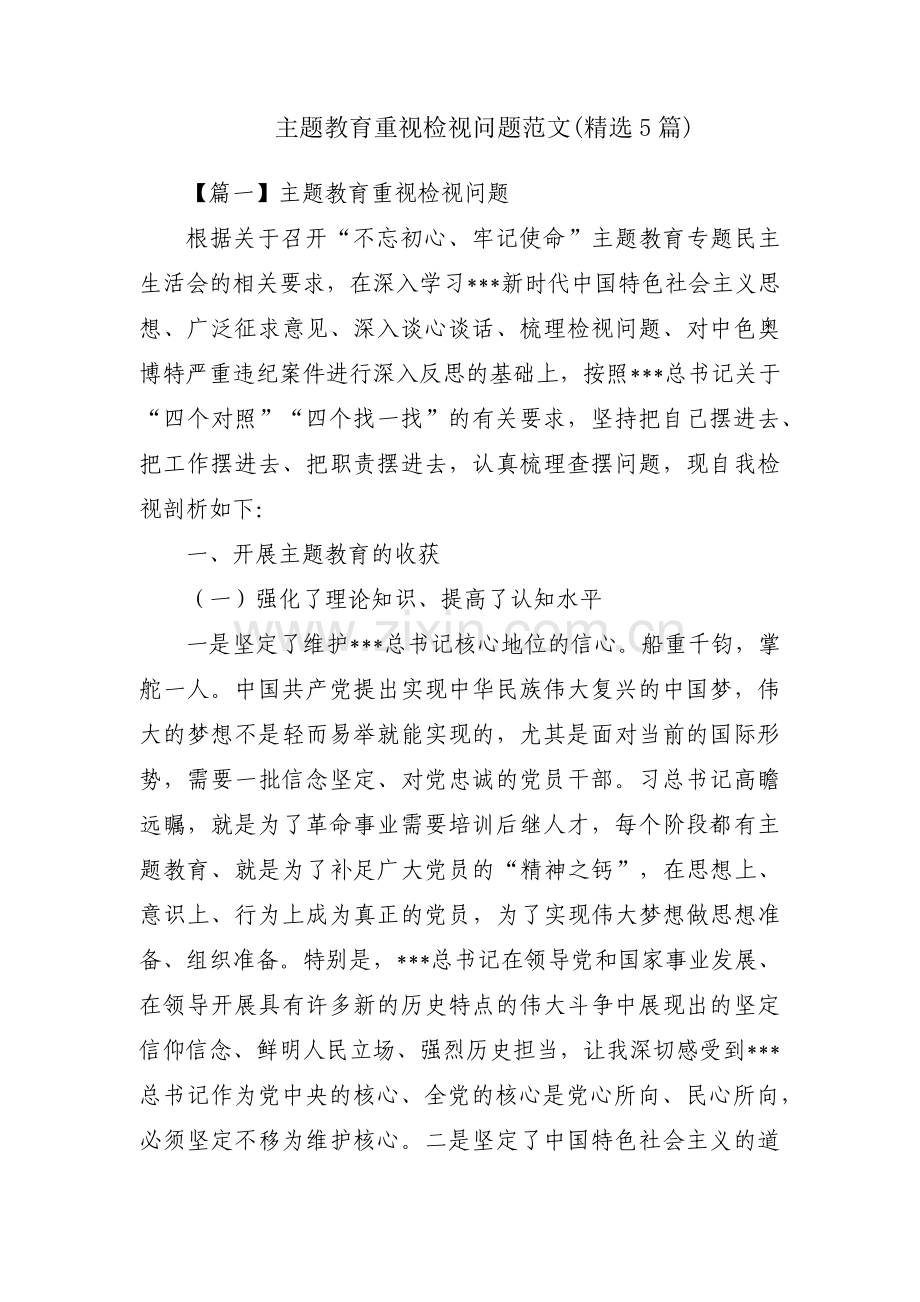 主题教育重视检视问题范文(5篇).pdf_第1页