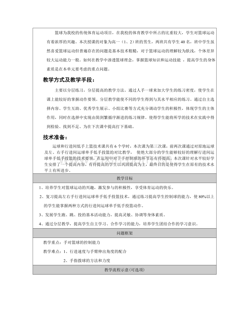 高中男生篮球的分层教学设计.doc_第2页