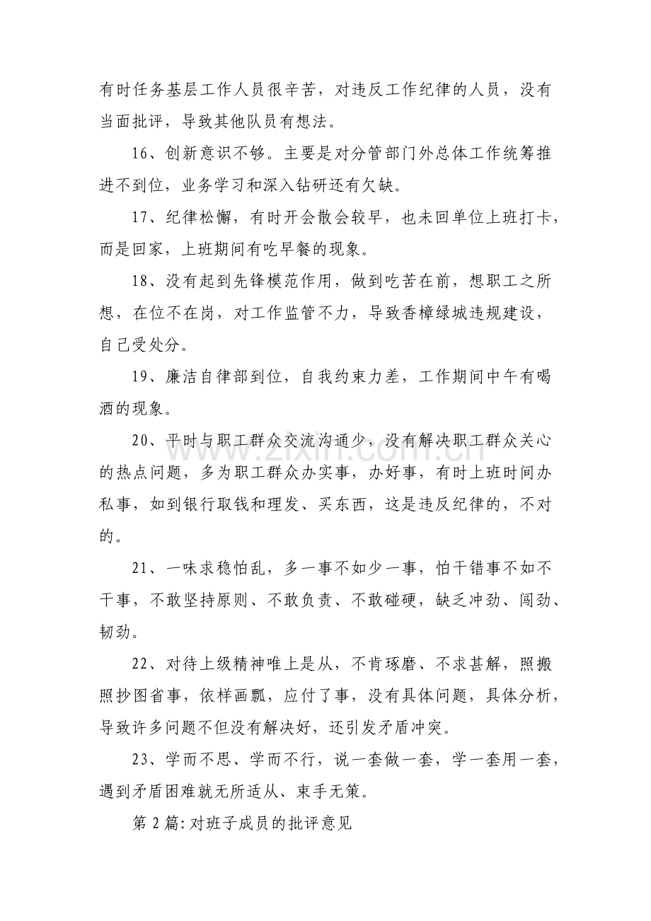 对班子成员的批评意见范文七篇.pdf_第3页