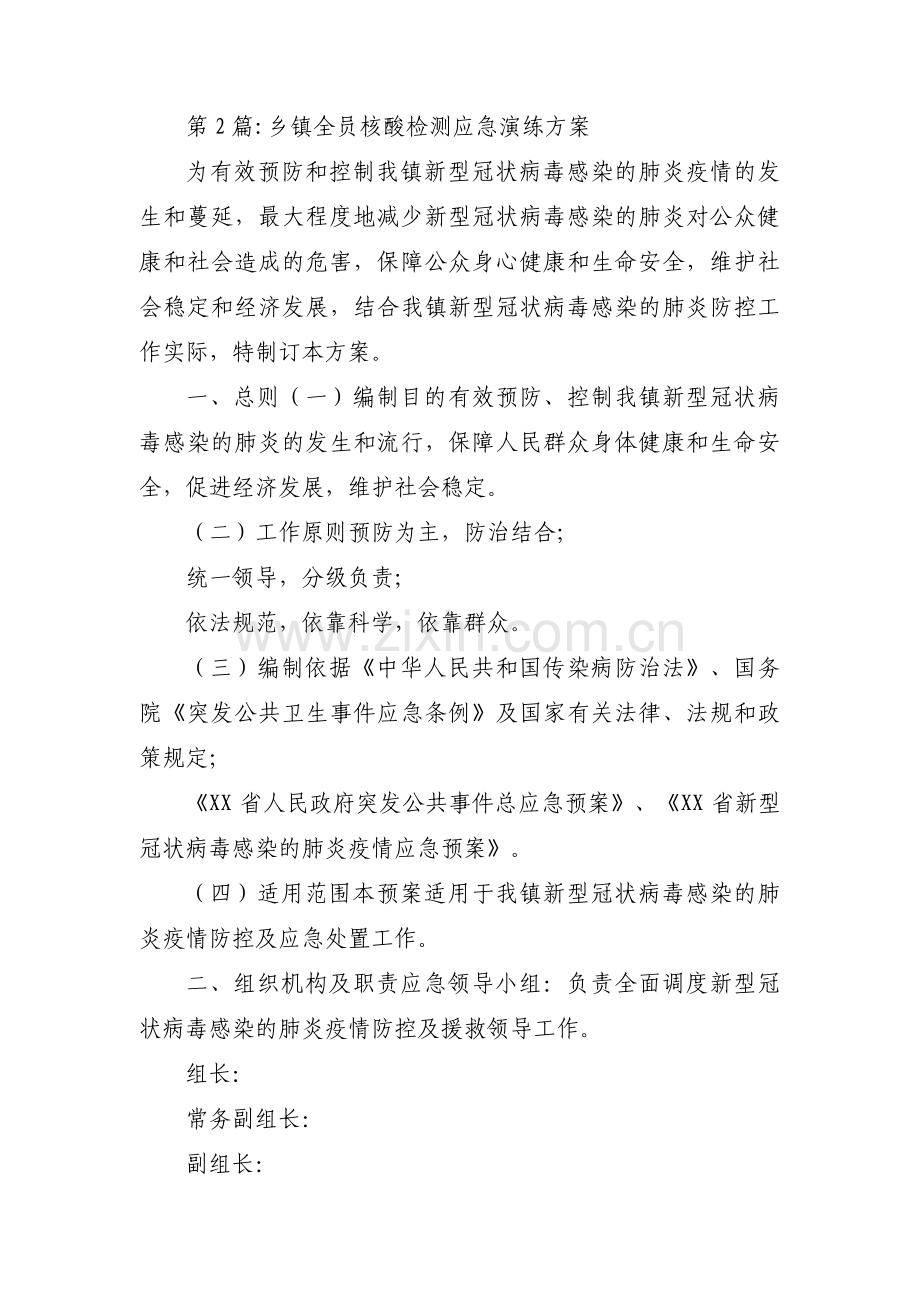 乡镇全员核酸检测应急演练方案范文(通用6篇).pdf_第2页