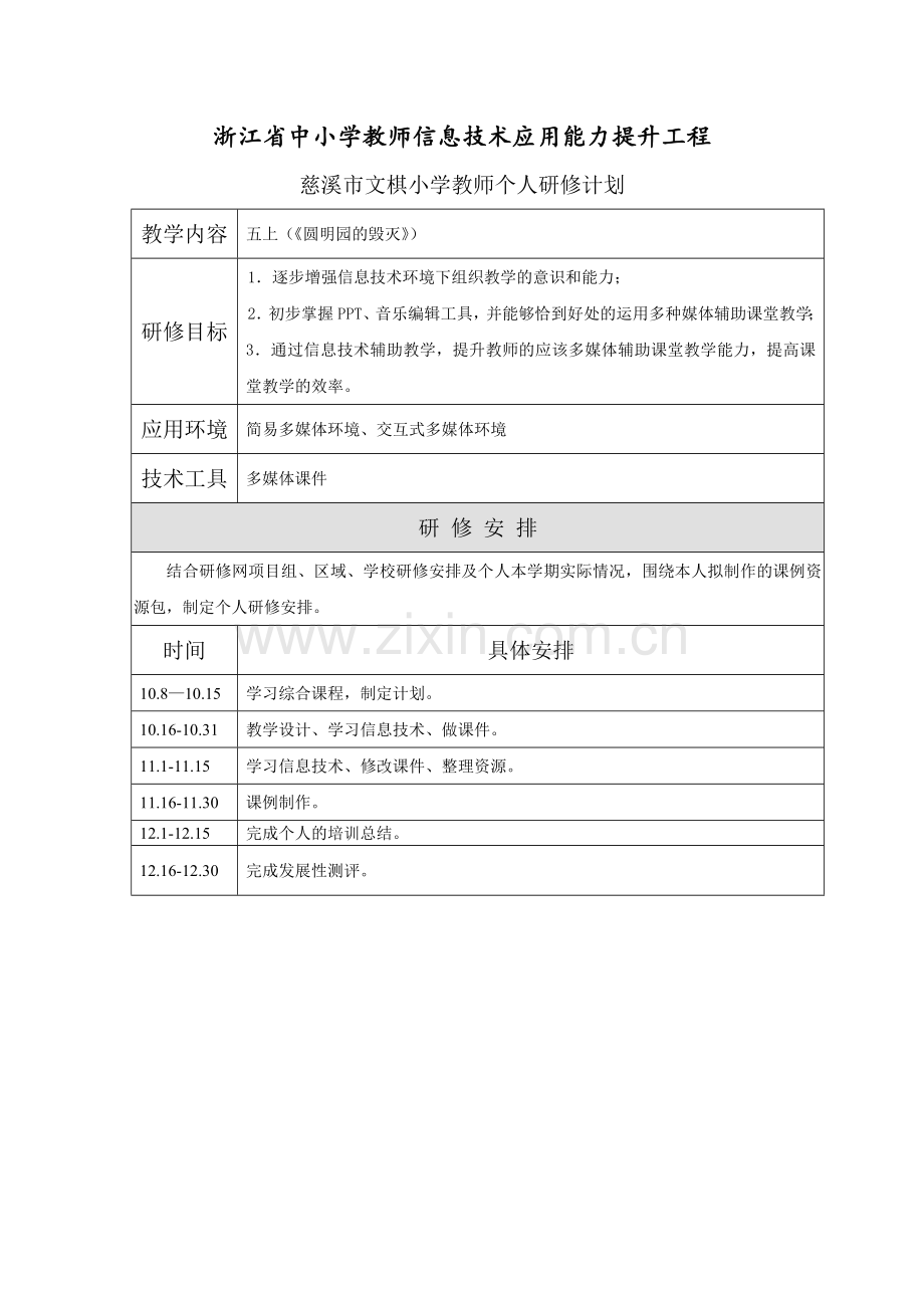 乐碧虹个人研修计划.doc_第1页