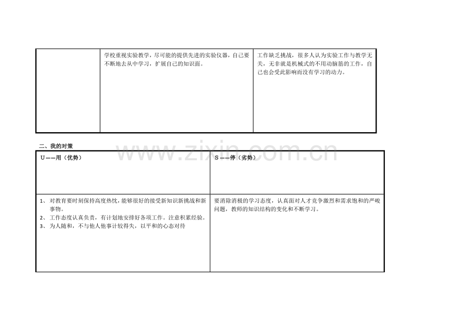 个人自我诊断SWOT分析表（李）.doc_第2页