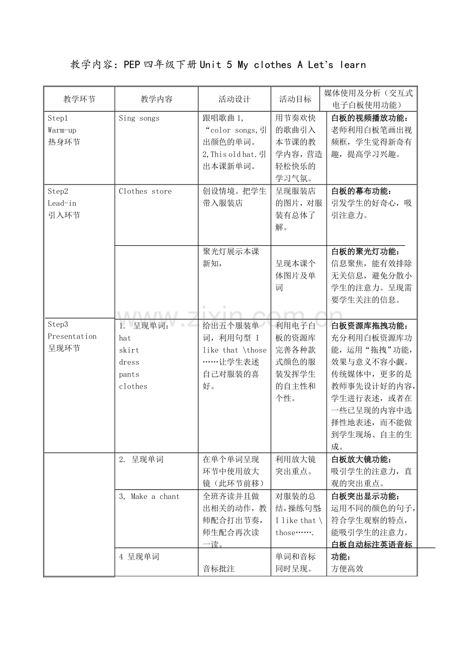 电子白板的功能教学设计.docx_第1页