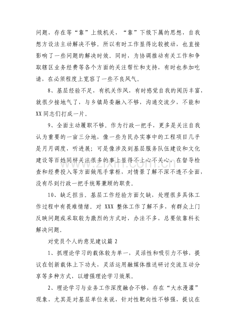 对党员个人的意见建议范文(14篇).pdf_第2页