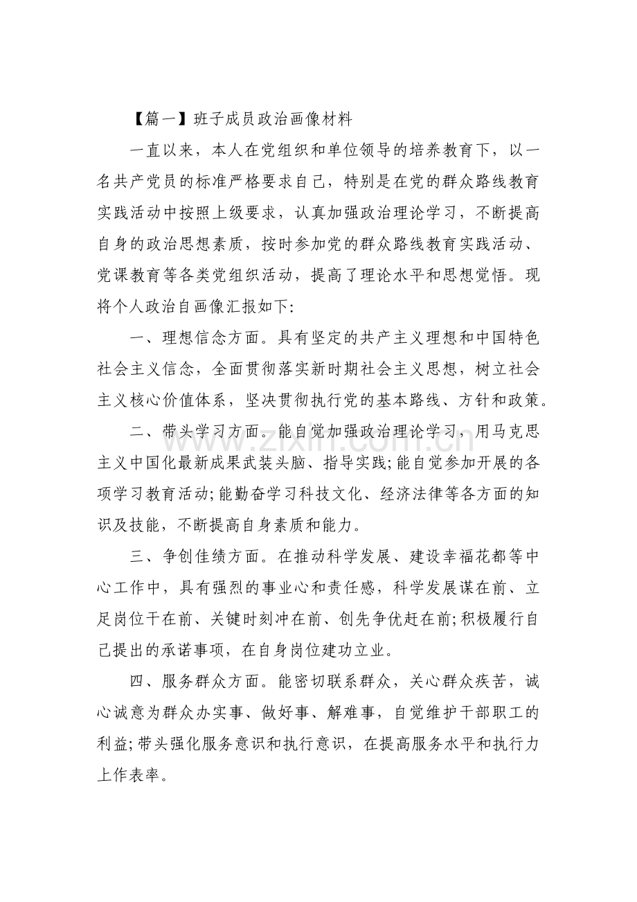 班子成员政治画像材料十一篇.pdf_第1页