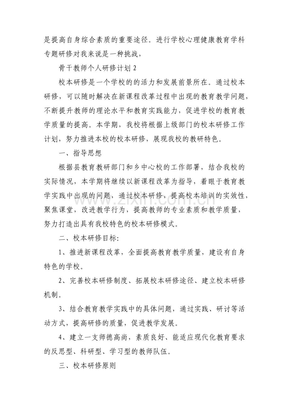 骨干教师个人研修计划4篇.pdf_第2页