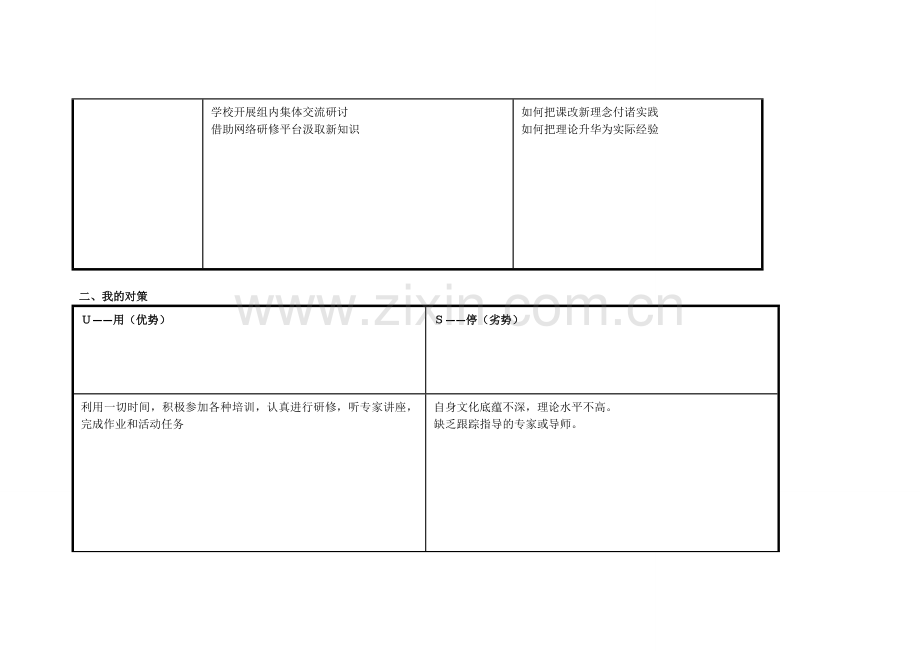 韩瑞萍个人自我诊断SWOT分析表.doc_第2页