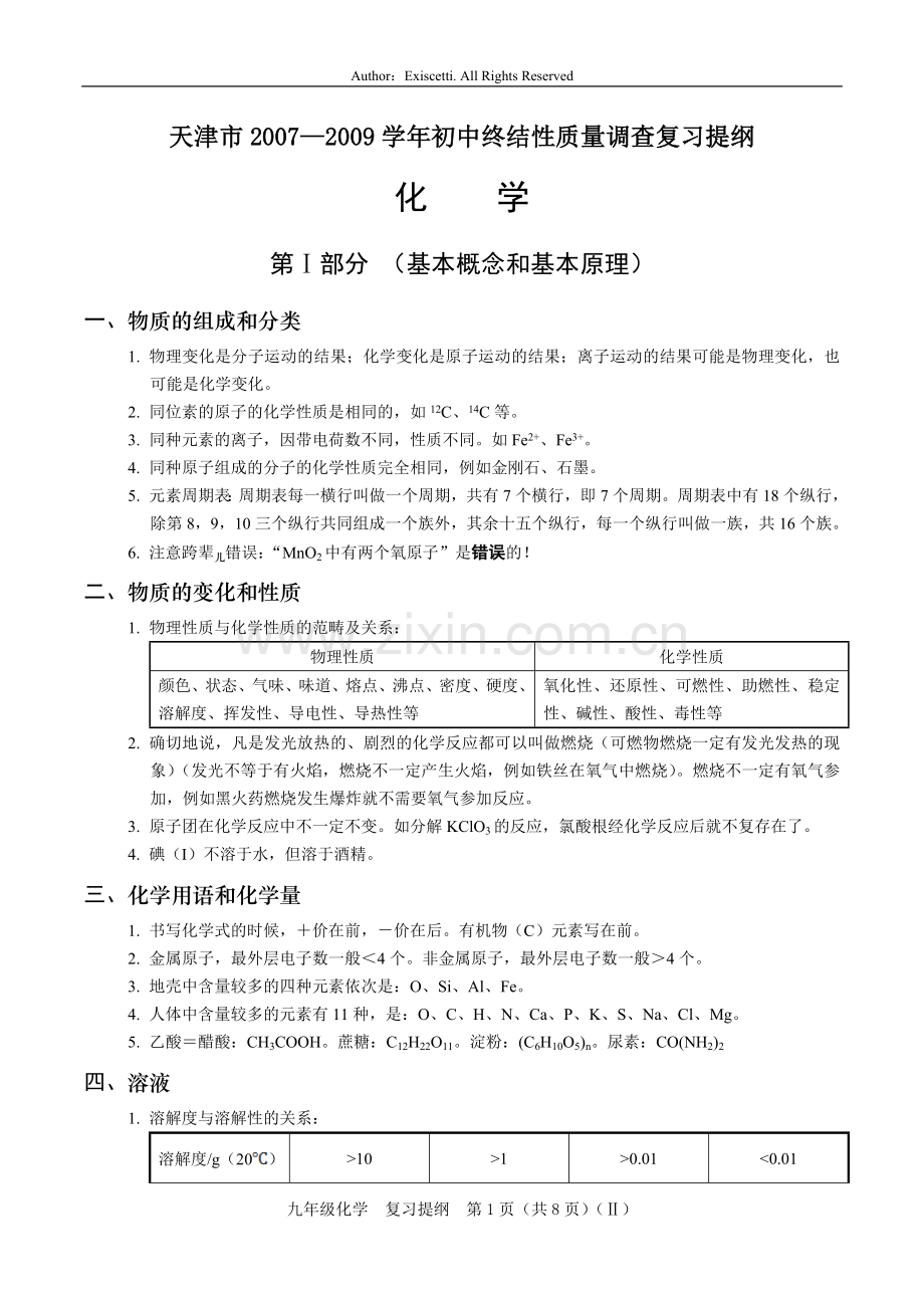 人教版初中化学总复习资料.doc_第1页