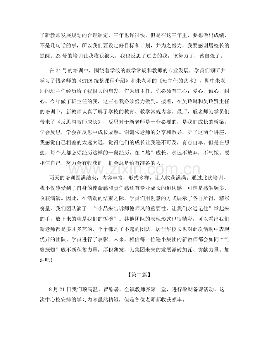 教师暑假生活学习总结.docx_第2页