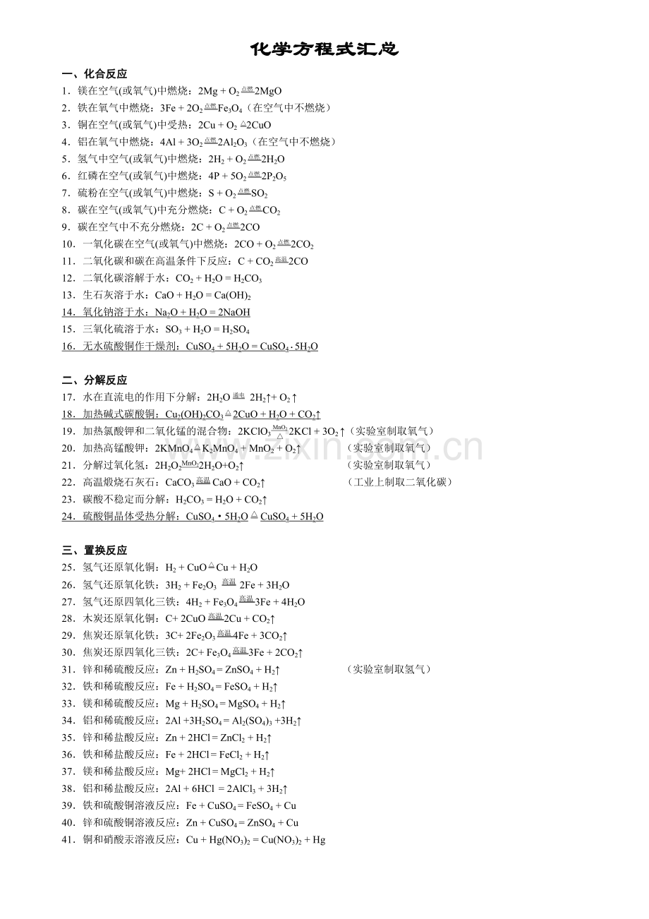 上册化学方程式汇总.doc_第1页